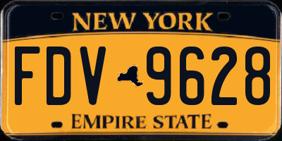 NY license plate FDV9628