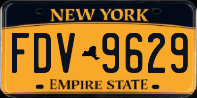 NY license plate FDV9629