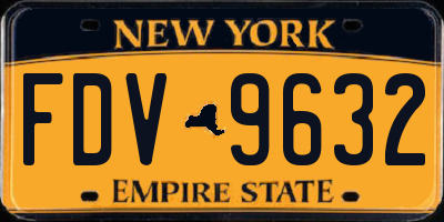 NY license plate FDV9632