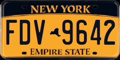 NY license plate FDV9642