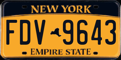 NY license plate FDV9643