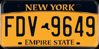 NY license plate FDV9649