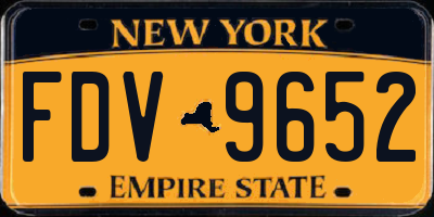 NY license plate FDV9652