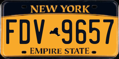 NY license plate FDV9657