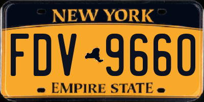 NY license plate FDV9660