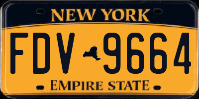 NY license plate FDV9664