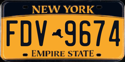 NY license plate FDV9674