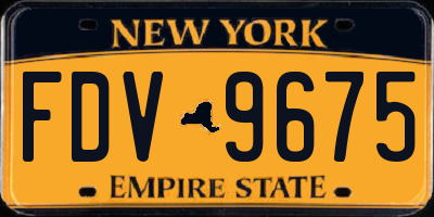 NY license plate FDV9675
