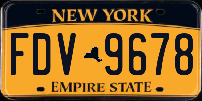 NY license plate FDV9678