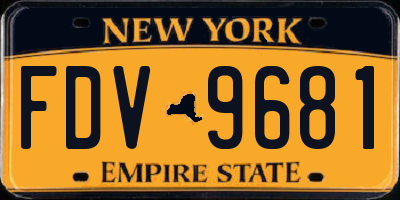 NY license plate FDV9681