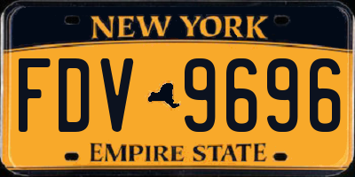 NY license plate FDV9696