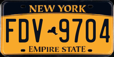 NY license plate FDV9704