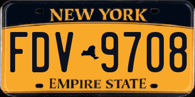 NY license plate FDV9708