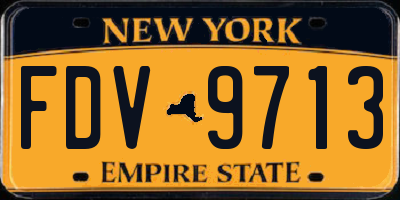 NY license plate FDV9713