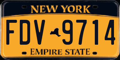 NY license plate FDV9714
