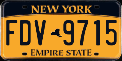 NY license plate FDV9715