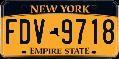 NY license plate FDV9718