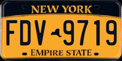 NY license plate FDV9719