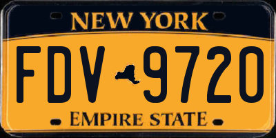 NY license plate FDV9720