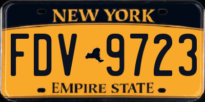 NY license plate FDV9723