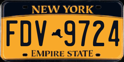 NY license plate FDV9724