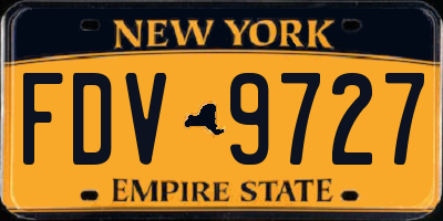 NY license plate FDV9727