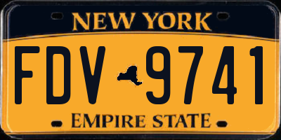 NY license plate FDV9741