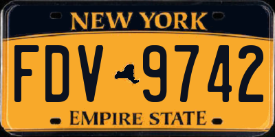 NY license plate FDV9742