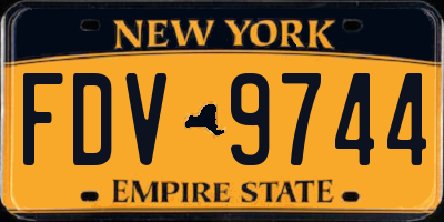 NY license plate FDV9744