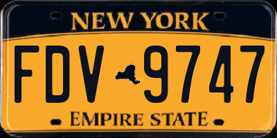 NY license plate FDV9747