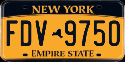 NY license plate FDV9750