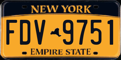 NY license plate FDV9751