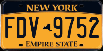 NY license plate FDV9752