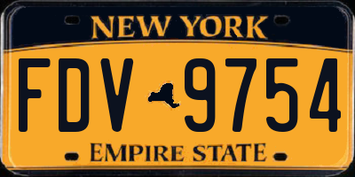 NY license plate FDV9754