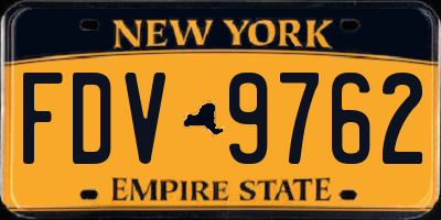 NY license plate FDV9762