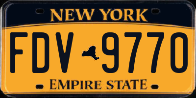 NY license plate FDV9770