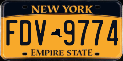 NY license plate FDV9774