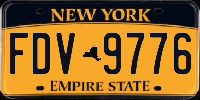 NY license plate FDV9776