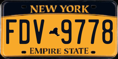 NY license plate FDV9778