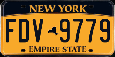 NY license plate FDV9779