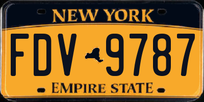 NY license plate FDV9787