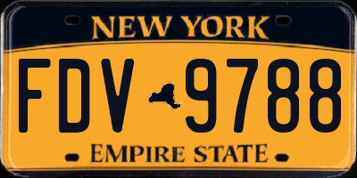 NY license plate FDV9788