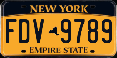 NY license plate FDV9789