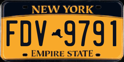 NY license plate FDV9791