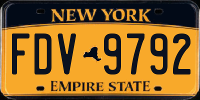 NY license plate FDV9792