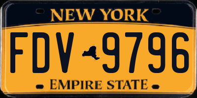 NY license plate FDV9796