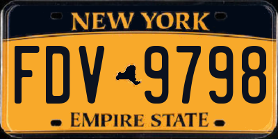 NY license plate FDV9798