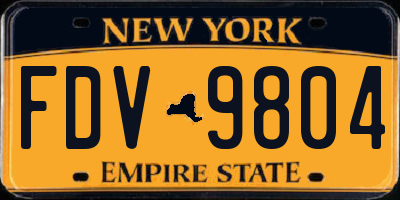 NY license plate FDV9804