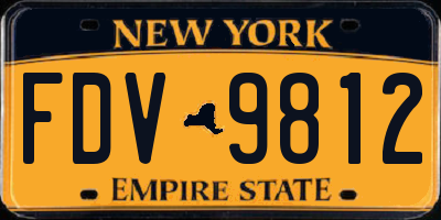 NY license plate FDV9812
