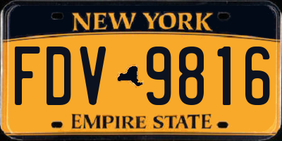 NY license plate FDV9816